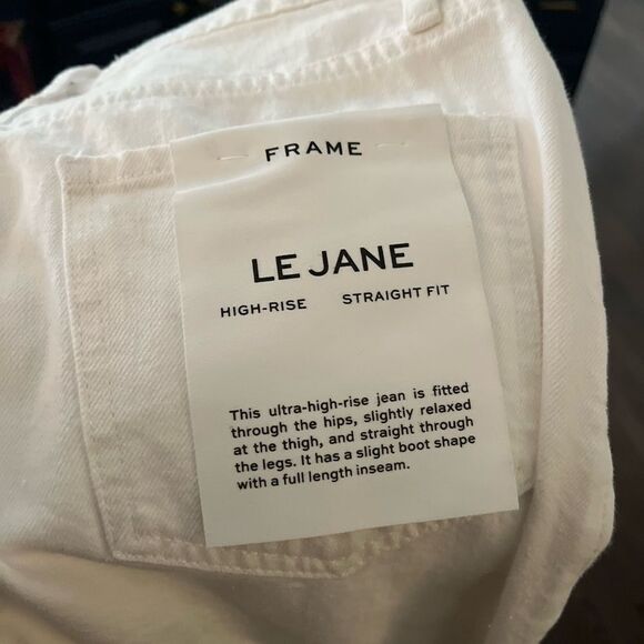 Le Jane high-rise straight-leg jeans, Distressed White, Size 25, NWT - Picture 7 of 8